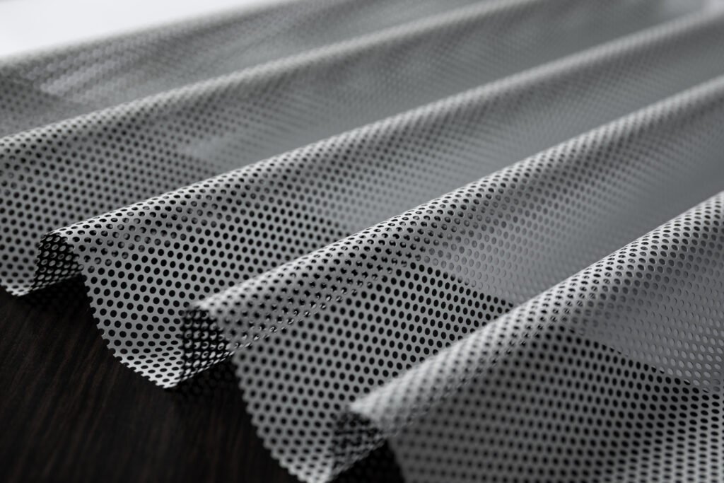 close up perforated fabric
